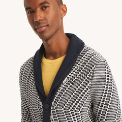 Textured Cardigan,Navy,large