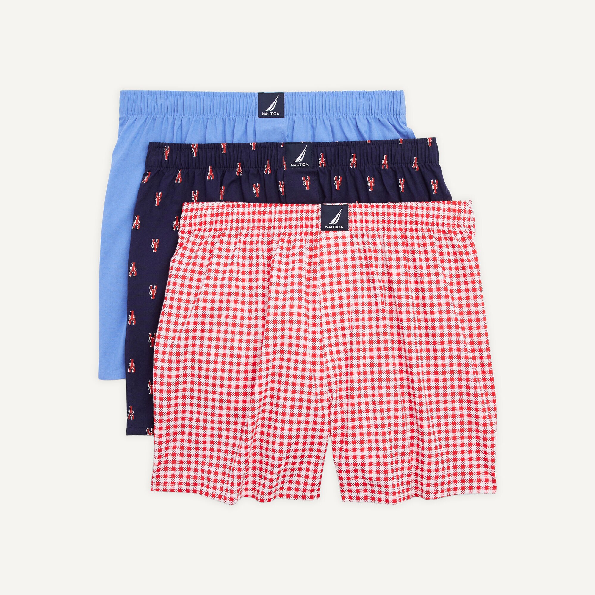 Woven Boxers, 3-Pack,Navy Marl,large