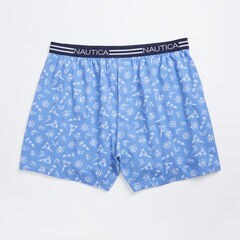 NAUTICAL PRINT KNIT BOXER,Navy,large