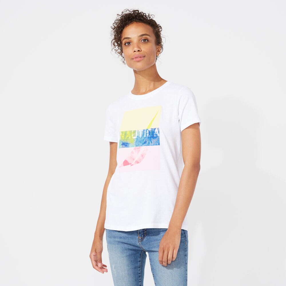 NAUTICA MIAMI GRAPHIC T-SHIRT,Bright White,large