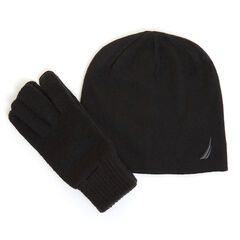 Hat & Gloves Gift Set,Black,large