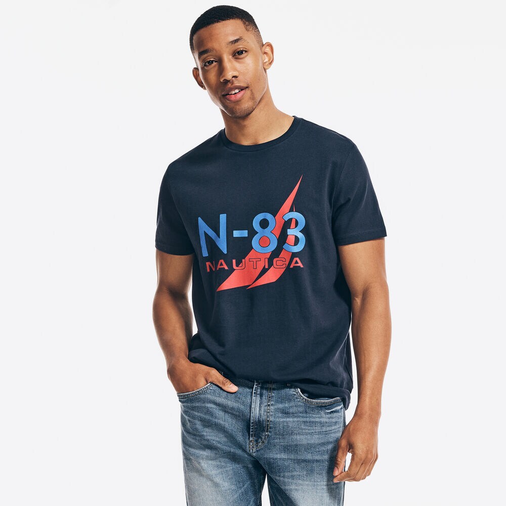 N83 BRAND ICON GRAPHIC T-SHIRT,Navy,large