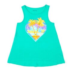Little Girls' Palm Heart Tank (4-6X),Green,large