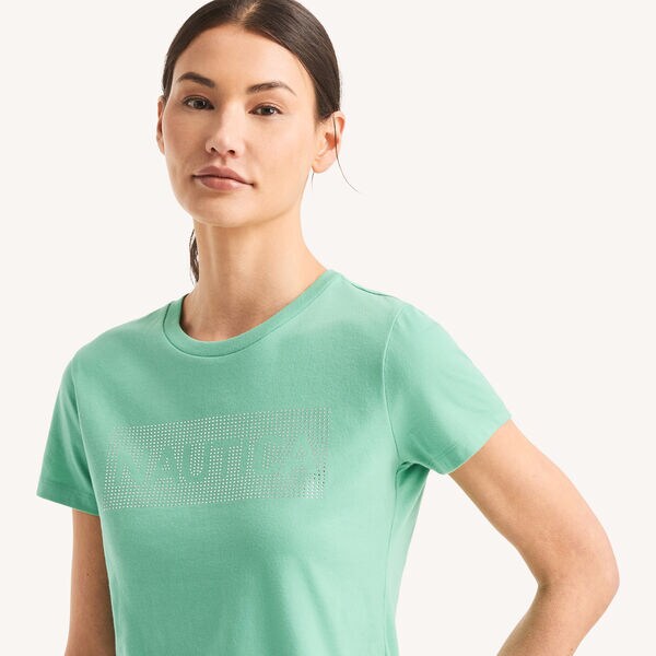 Rhinestone Logo Graphic T-Shirt