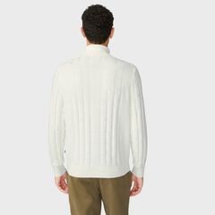 TEXTURED COTTON-BLEND TURTLENECK,Marshmallow,large