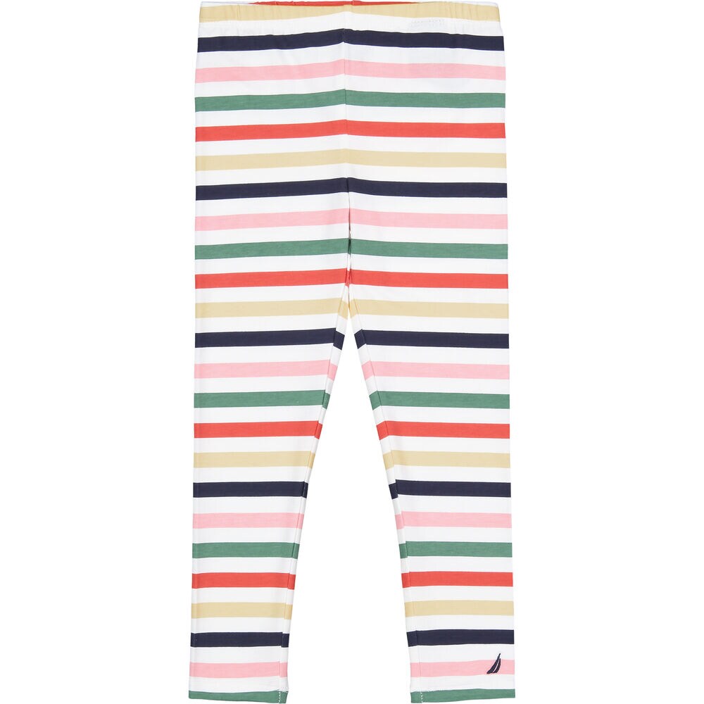 GIRLS' STRIPED LEGGING (7-16),White,large