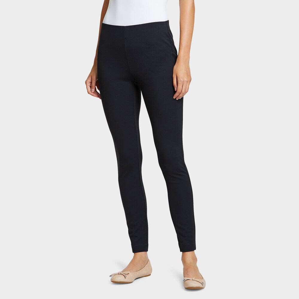 Full-Elastic Skinny Ponte Pants,True Black,large