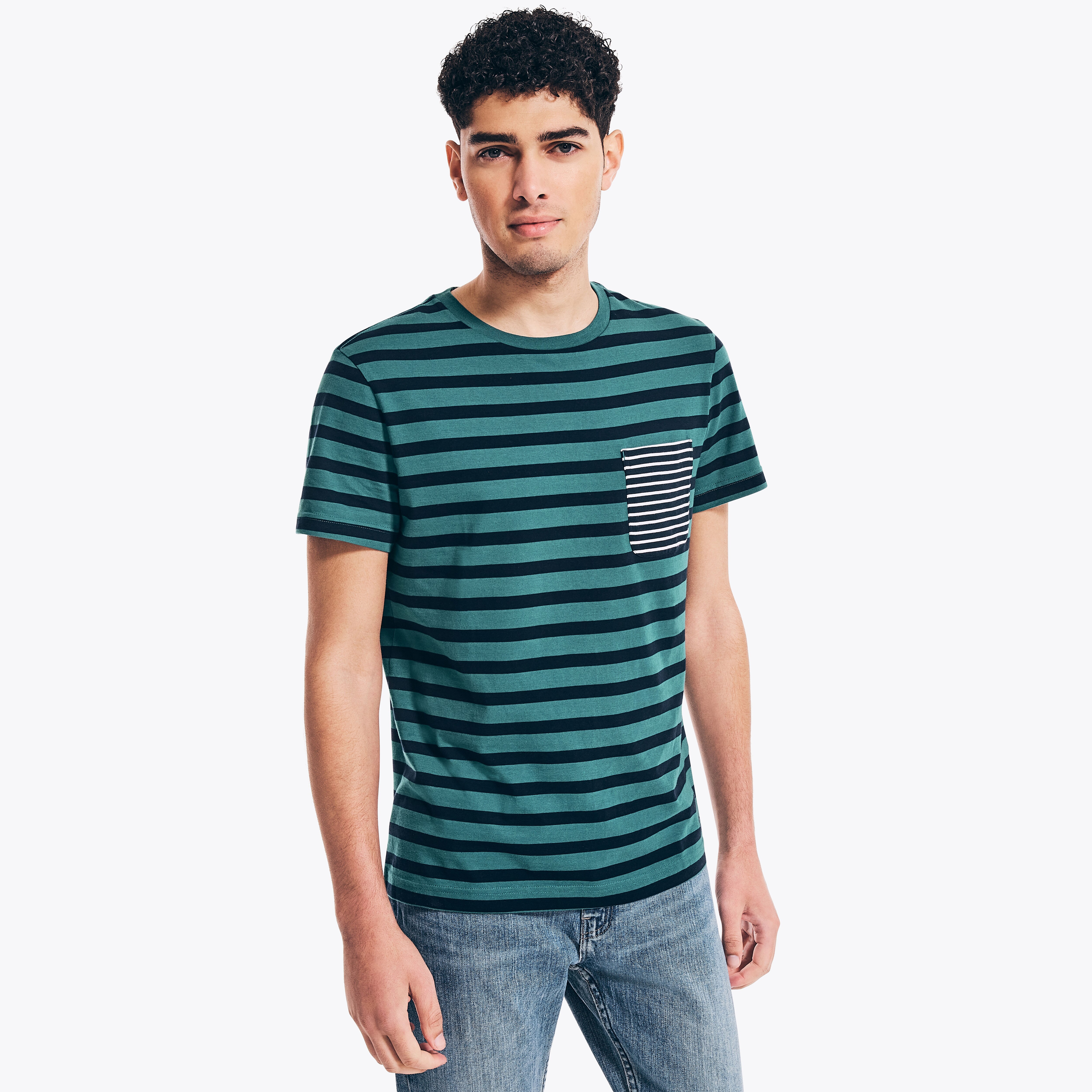 Nautica Mens Striped Pocket T-Shirt | eBay