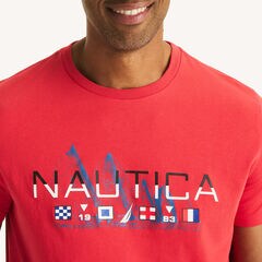 Heritage Flag Graphic T-Shirt,Buoy Red,large