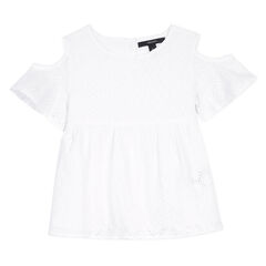Girls' Eyelet Swing Top,Antique White Wash,large