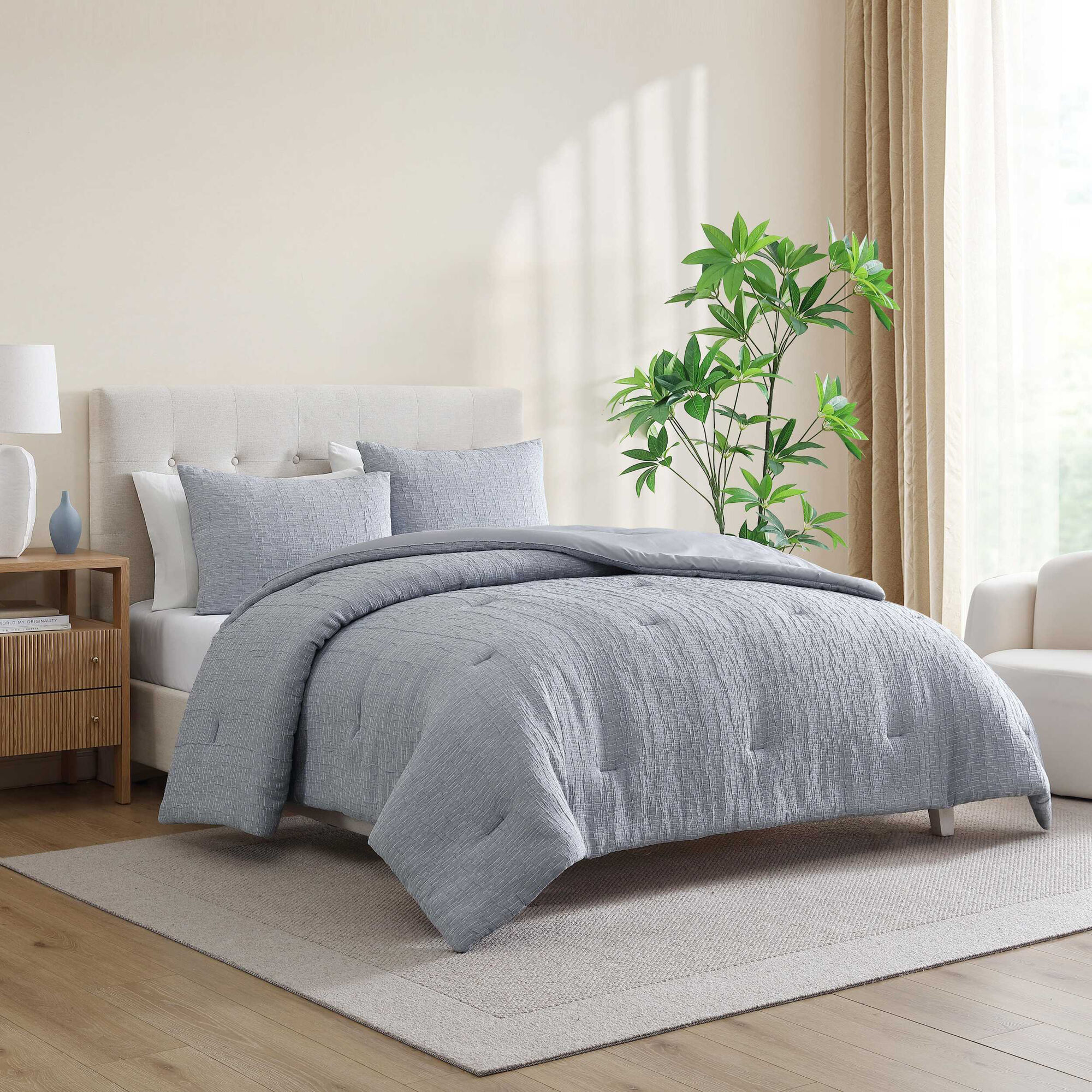 Nautical Stitch Grey Twin Comforter-Sham Set,Rust,large
