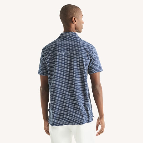 Classic Fit Printed Button-Front Polo