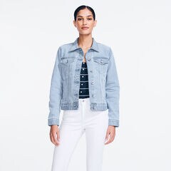 NAUTICA JEANS CO. STRIPED DENIM JACKET,Breeze,large