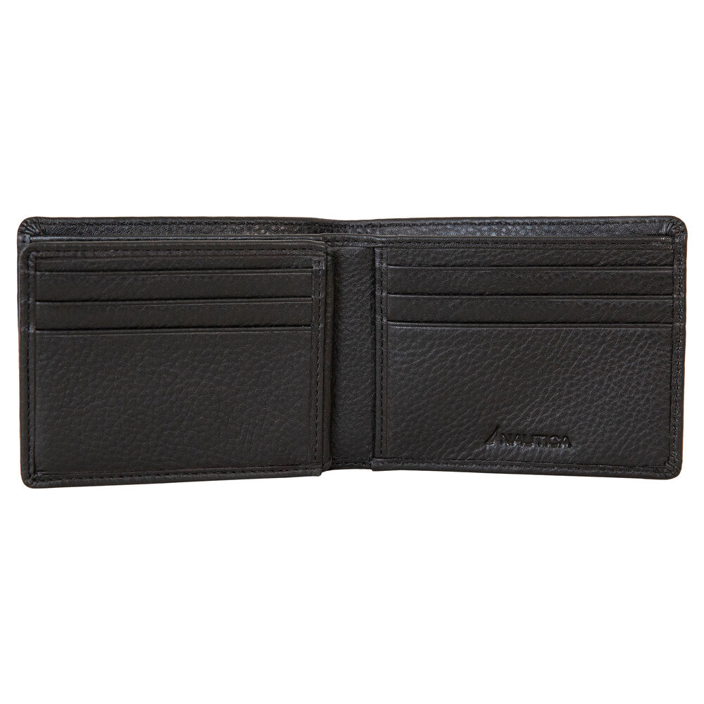 EXTRA CAPACITY LEATHER WALLET,Black,large