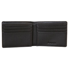 EXTRA CAPACITY LEATHER WALLET,Black,large