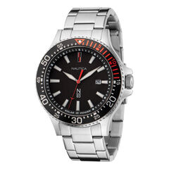 COCOA BEACH SOLAR-POWERED STAINLESS STEEL 3-HAND WATCH,Multi,large