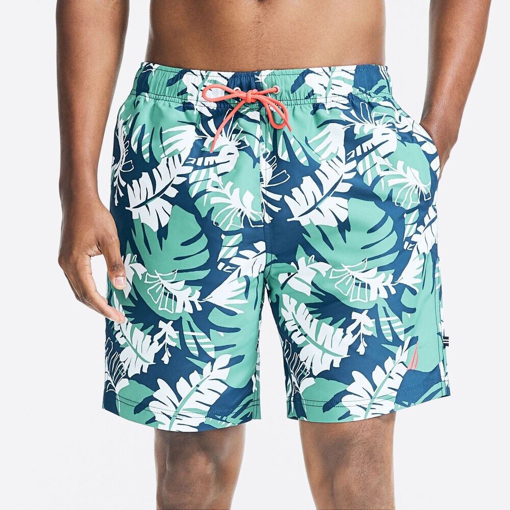 8" BIG & TALL PRINTED QUICK-DRY SWIM,Estate Blue,large