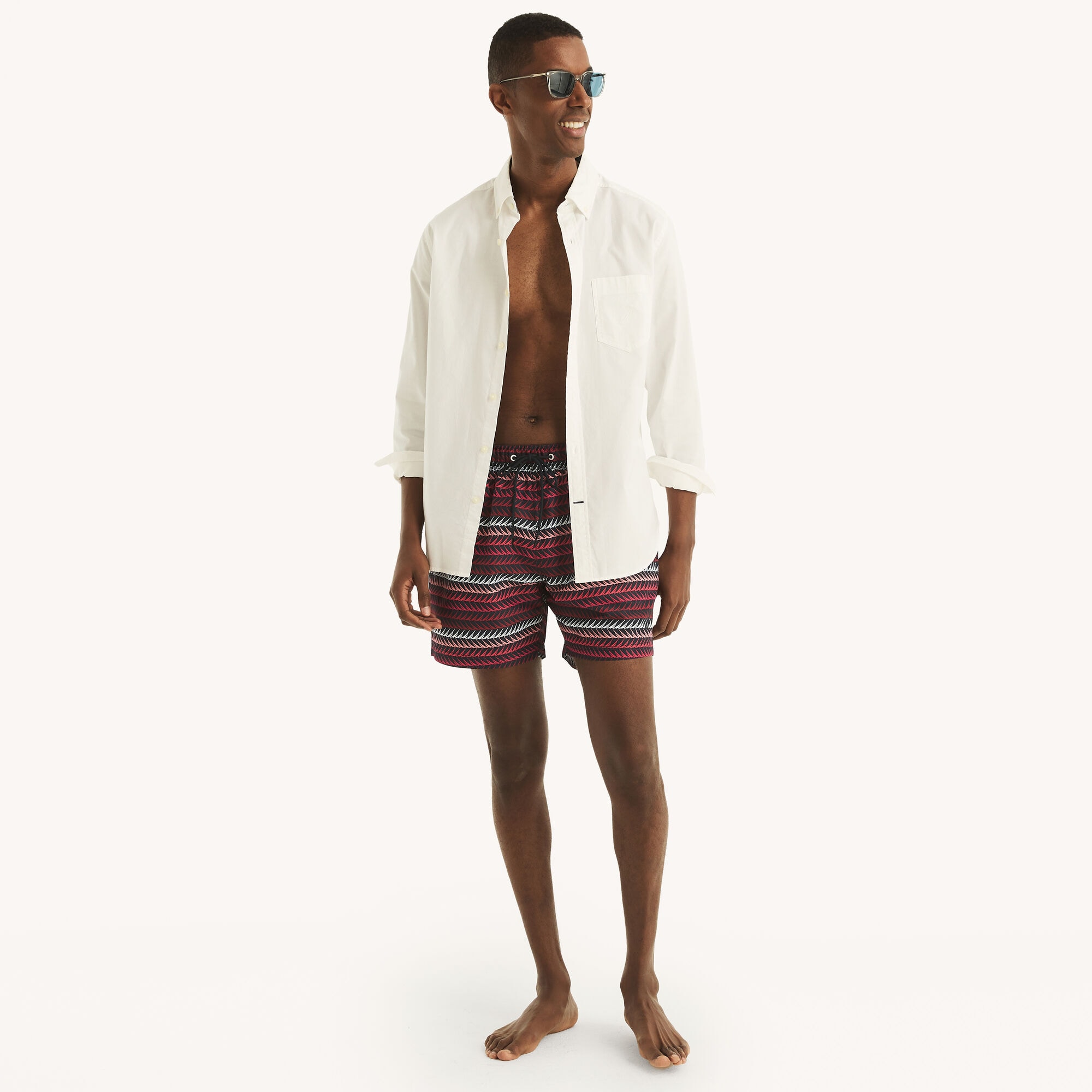 6" Ombre Striped Quick-Dry Swim,Nautica Red,large