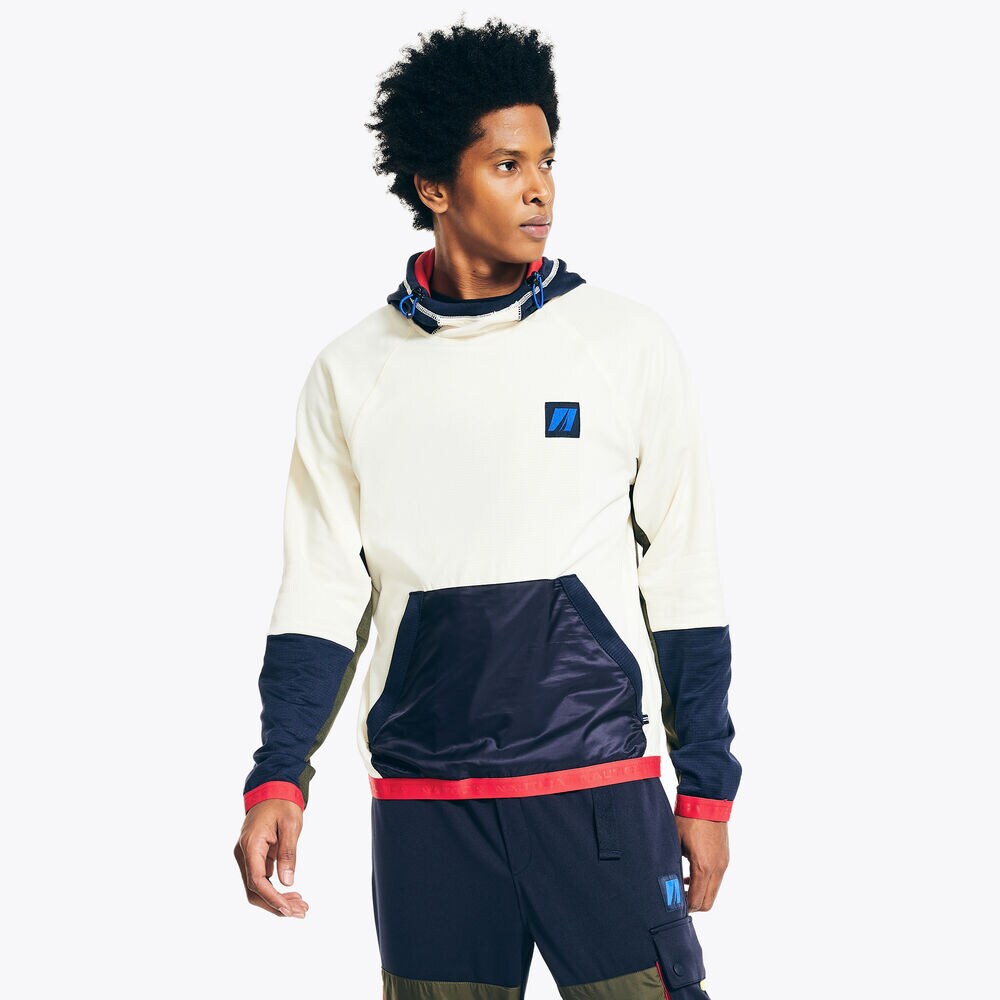 FLEECE PULLOVER HOODIE,Sail Cream,large