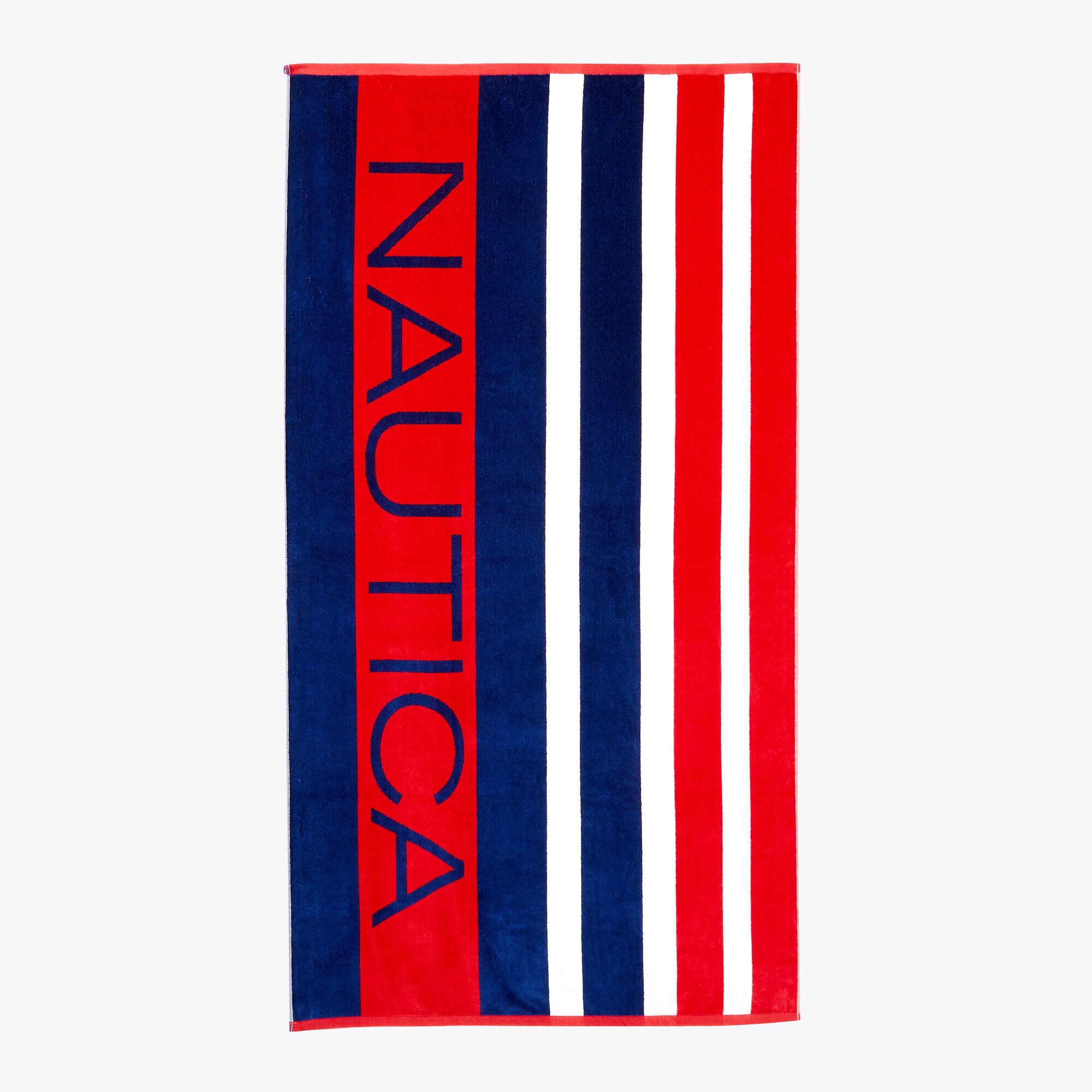 STRIPED LOGO JACQUARD BEACH TOWEL,Cardinal,large