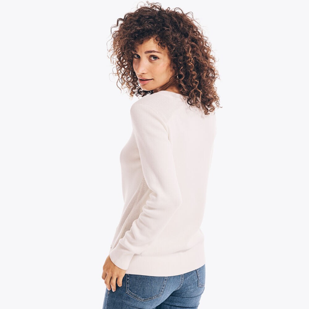 SUSTAINABLY CRAFTED RIB-KNIT SWEATER,Marshmallow,large