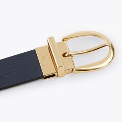 Reversible Leather Belt,Charcoal Blue Heather,large