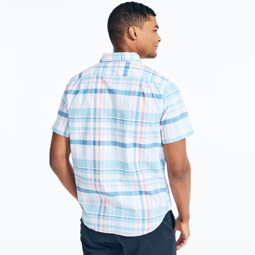 PLAID SHORT-SLEEVE SHIRT,Bright White,large