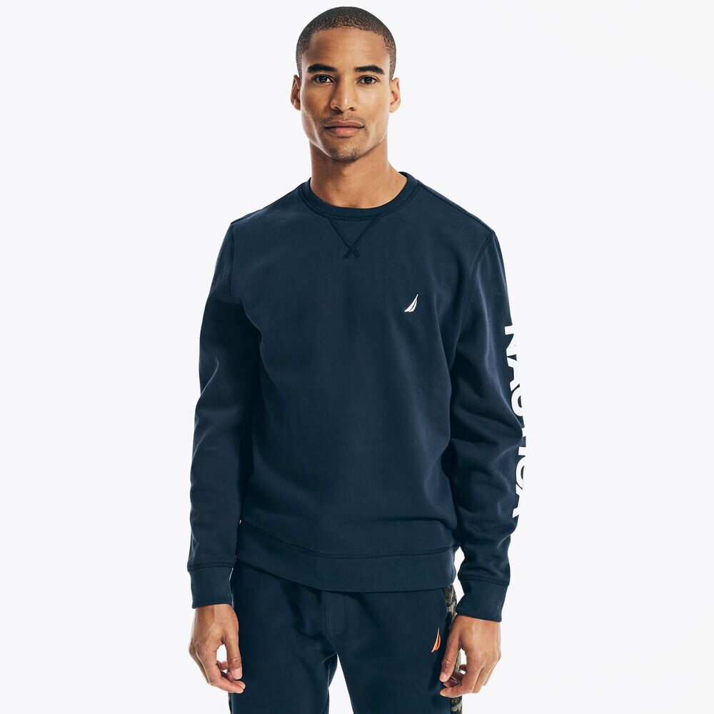Logo Crewneck Sweatshirt,Navy,large