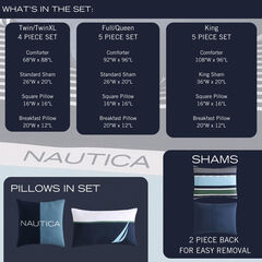 Elliot Navy King Comforter & Sham Bonus Set,Bali Bliss,large