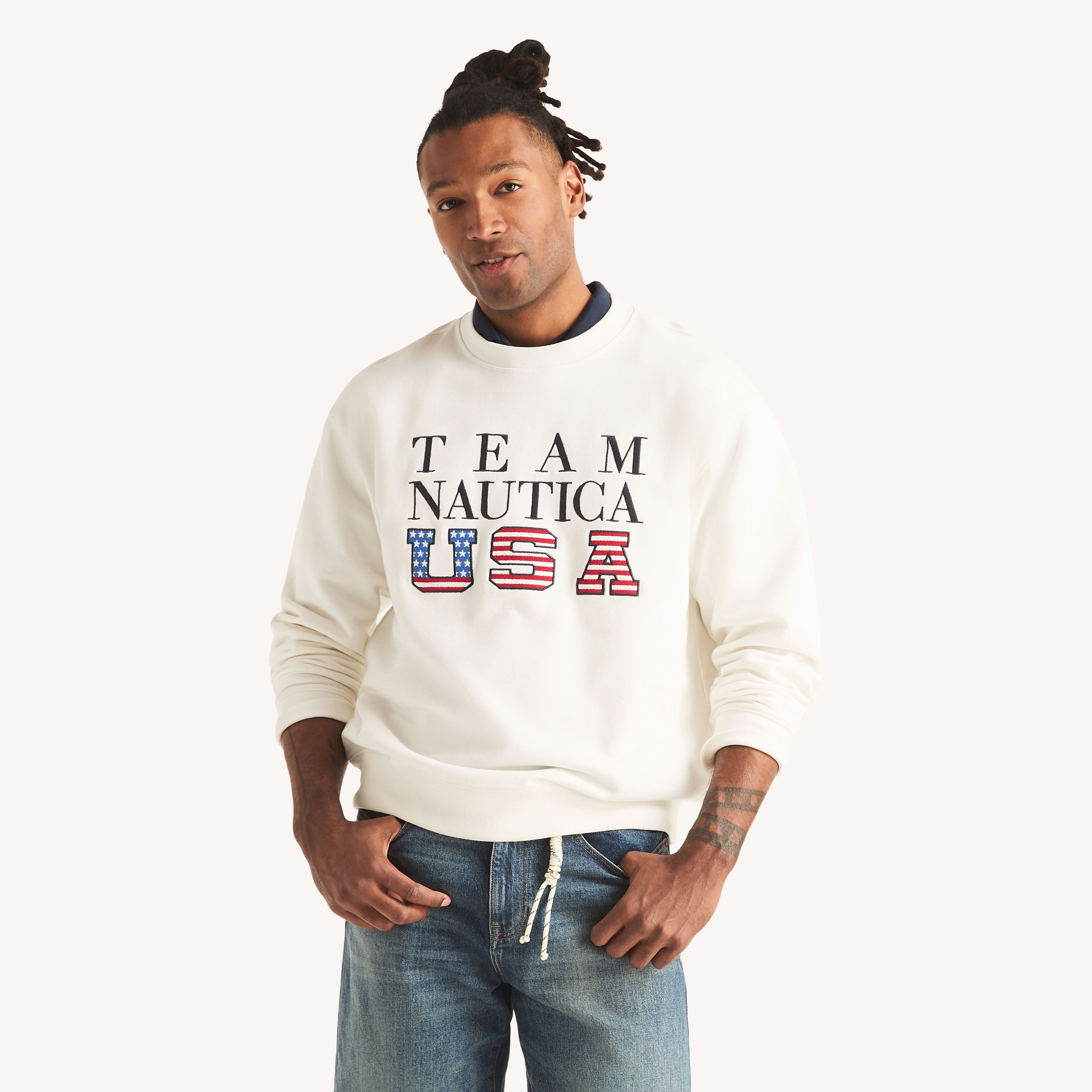 ニット+セーター NAUTICA USA IMPORT KNIT US NAVY women'sM Team USA Crewneck Sweatshirt | Nautica
