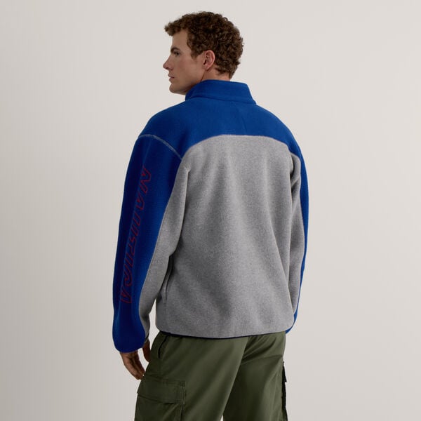 Color Blocked Logo Quarter-Zip Fleece
