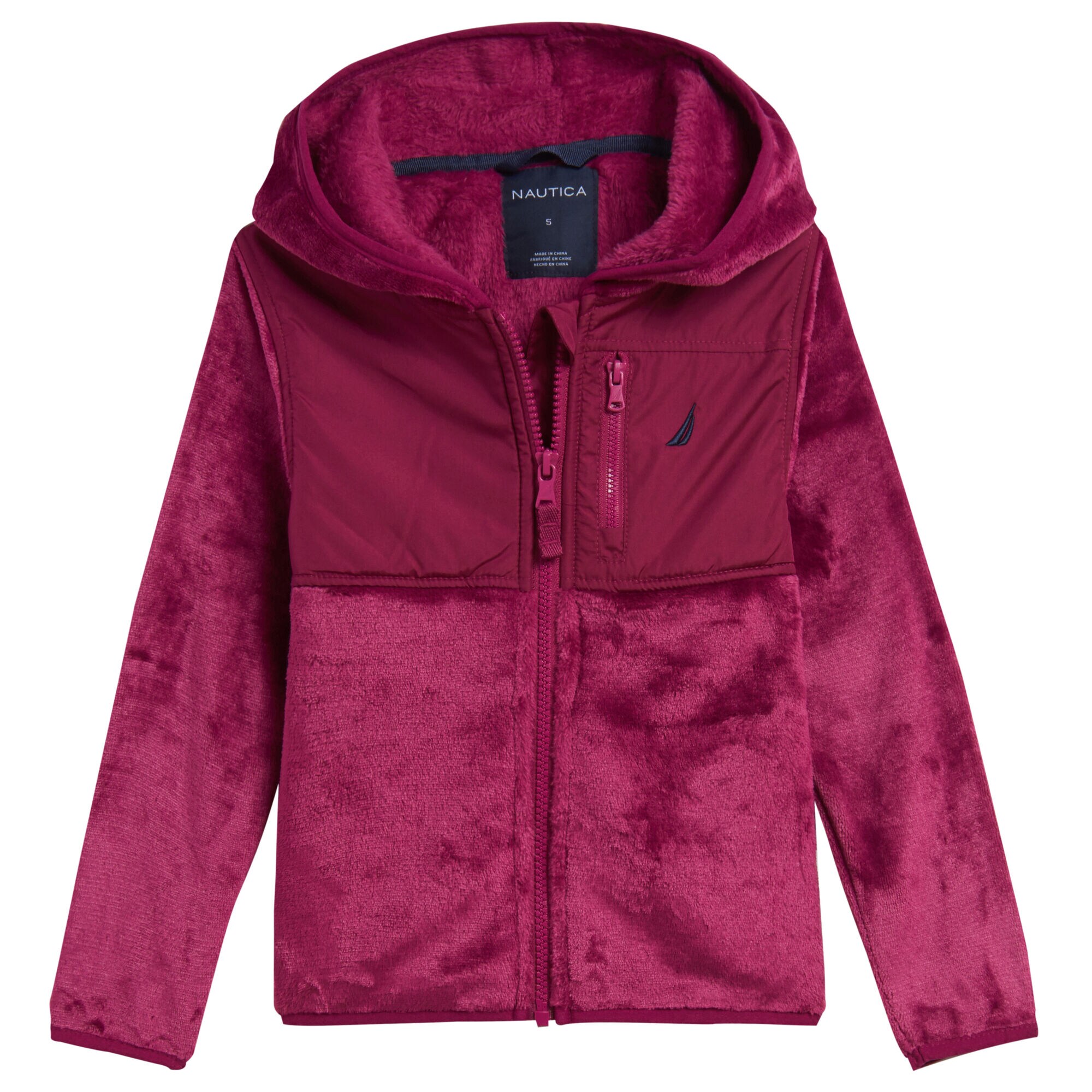 Little Girls' Nautex Full-Zip Hoodie (4-6X),Dusty Pink,large
