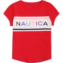 LITTLE GIRLS' LOGO T-SHIRT (4-7),Cranberry,large