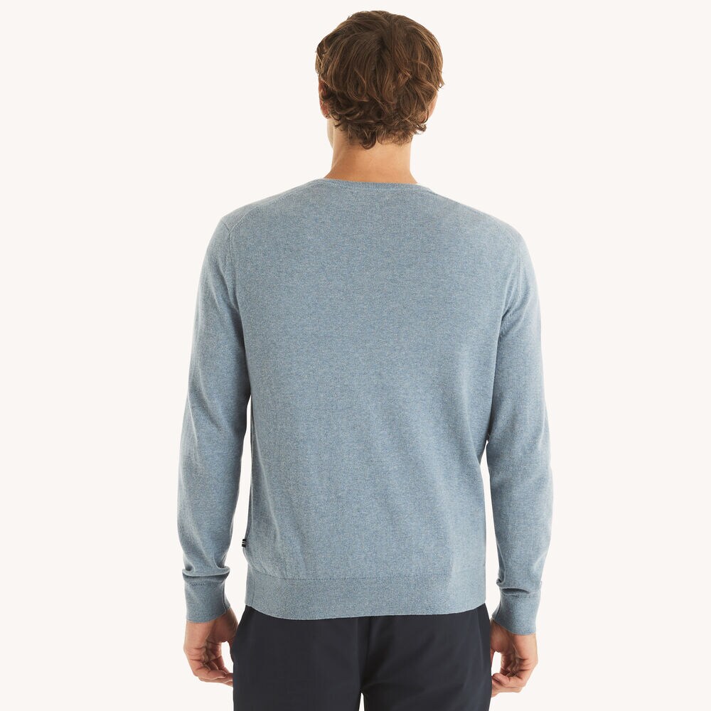 Navtech V-Neck Deck Sweater,Anchor Blue Heather,large