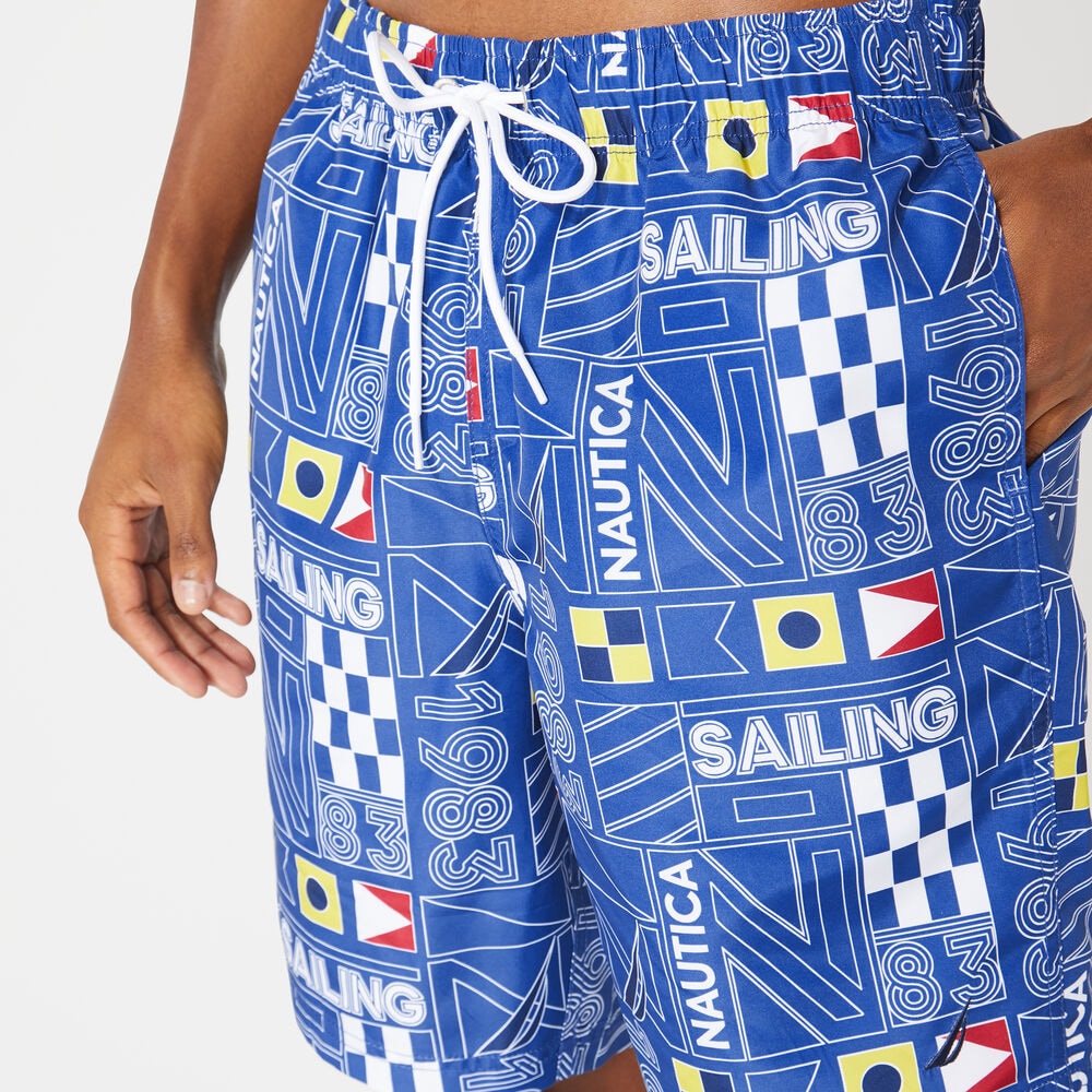 8" SAILING PRINT QUICK-DRY SWIM,Windsurf Blue,large