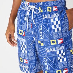 8" SAILING PRINT QUICK-DRY SWIM,Windsurf Blue,large