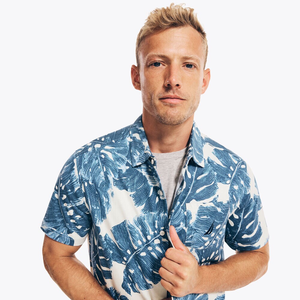 LEAF PRINT HARBOR SHIRT,Sail Cream,large