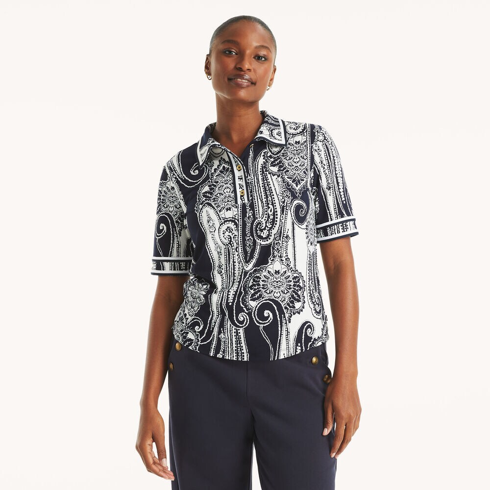 Soft Touch Printed Polo,Sail White,large