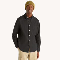 Solid Oxford Shirt,True Black,large