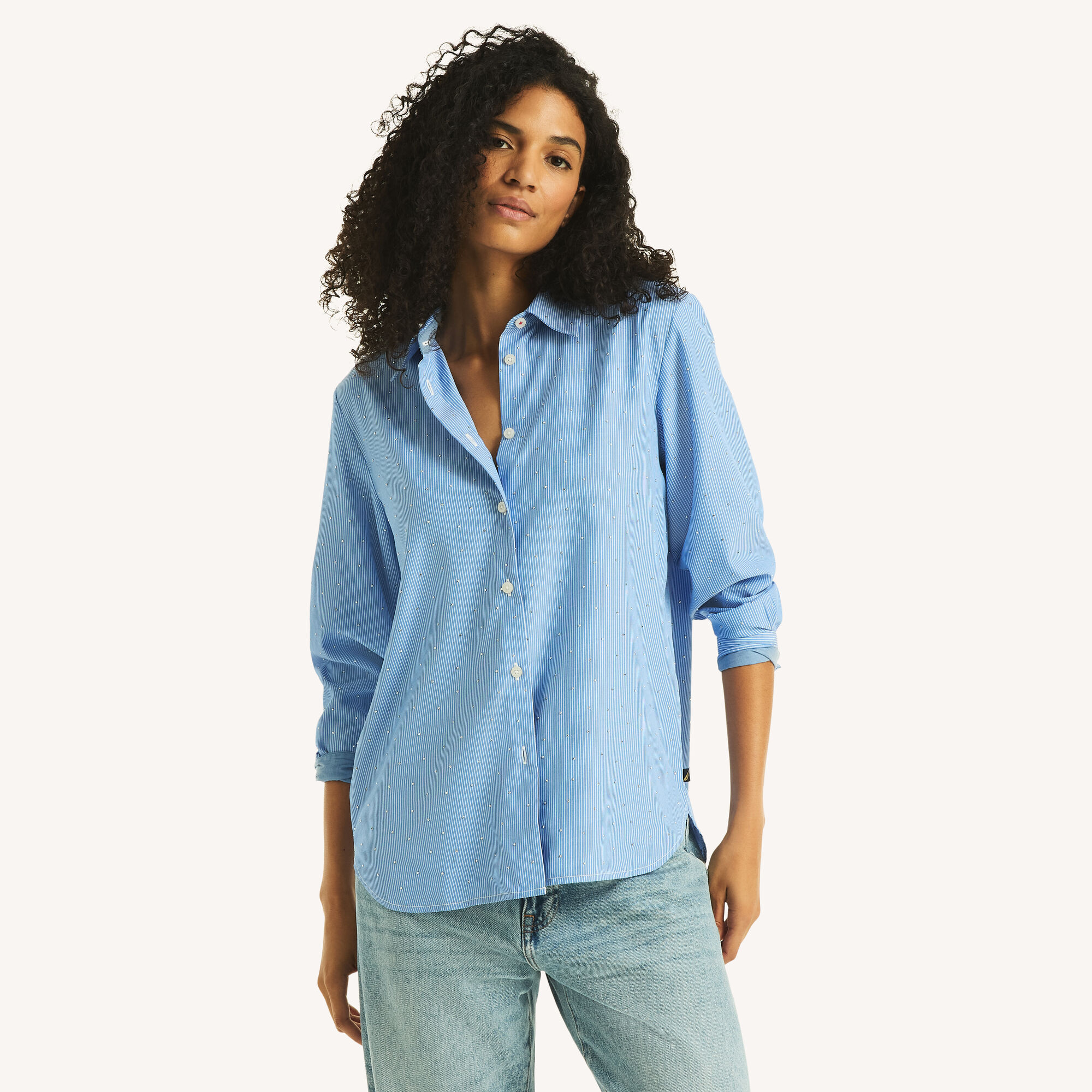 Sparkle Dress Shirt,Hawaiian Ocean,large