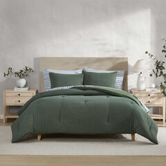 Herringbone Chenille Green King Comforter Set,Light Olive,large