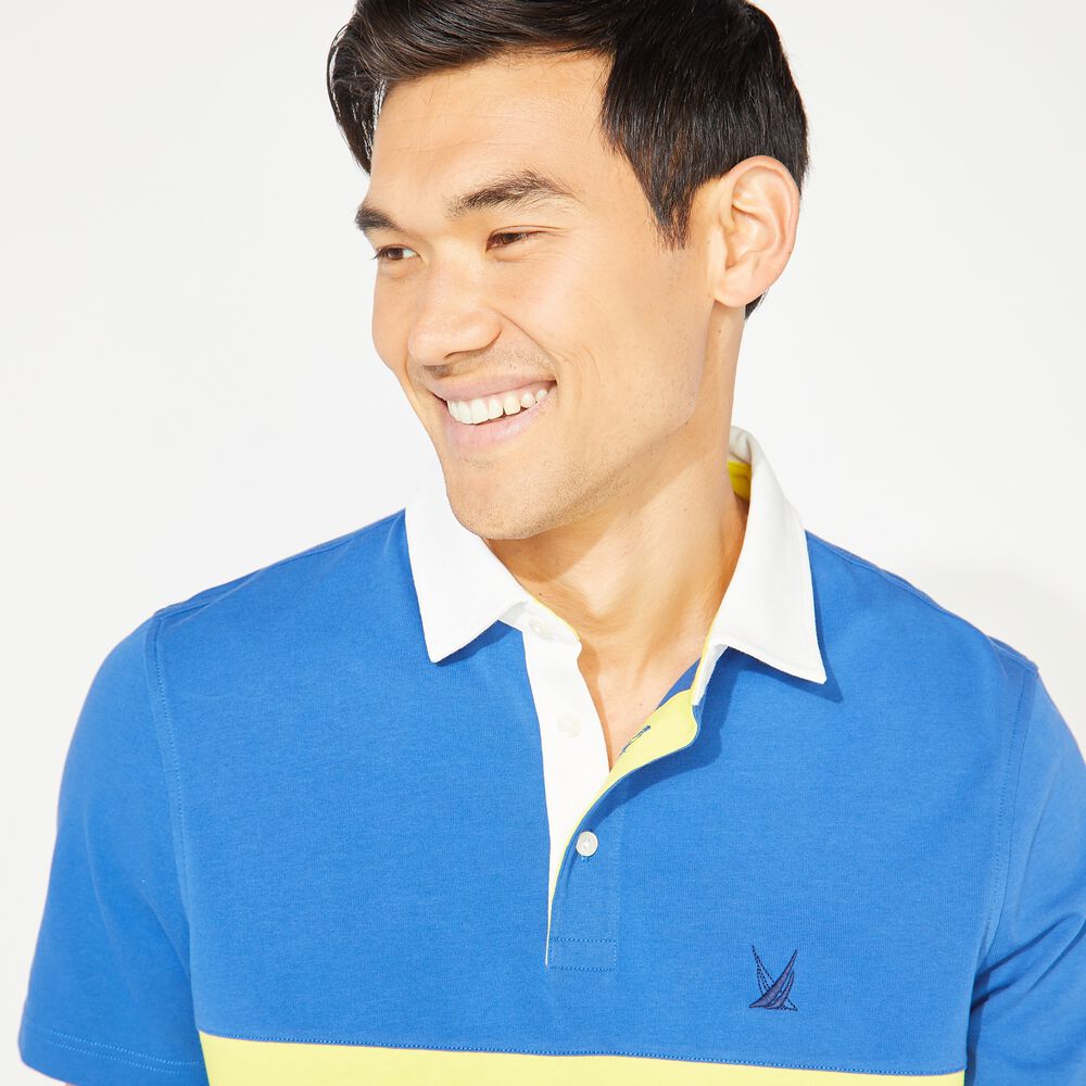 CLASSIC FIT COLORBLOCK POLO,Windsurf Blue,large