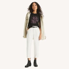 Modern Flowers Studded Graphic T-Shirt,True Black,large