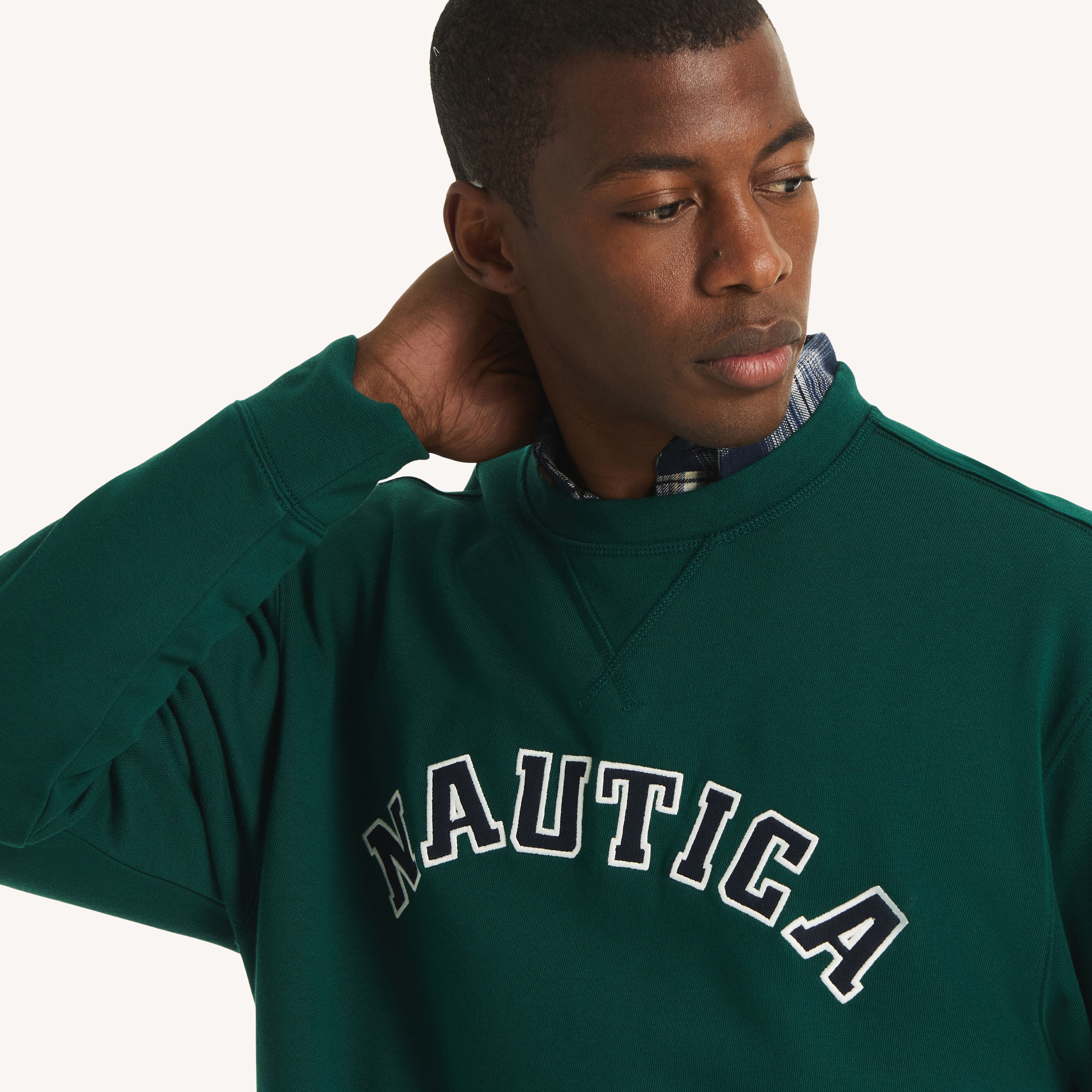 【大きめ☆NAUTICA】深緑　セーター　サイズ3XL Fleece Crewneck Sweatshirt | Nautica