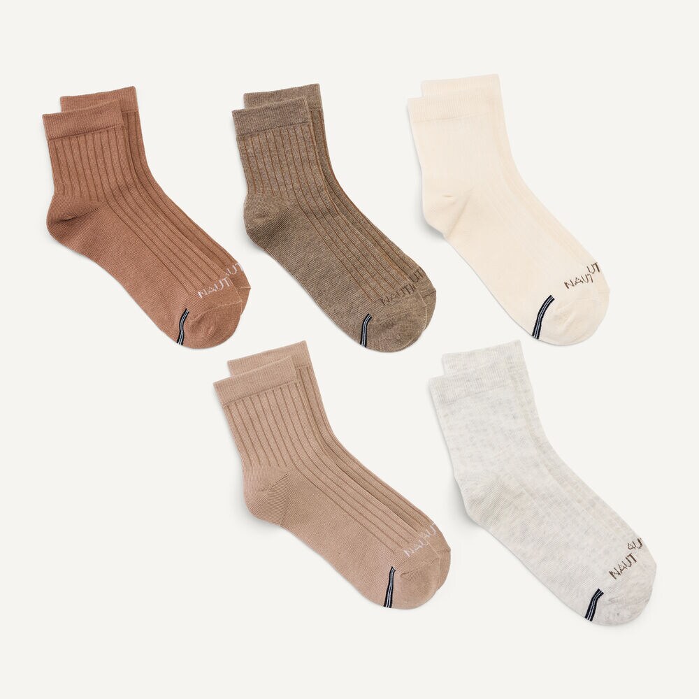 Ankle Socks, 5-Pack,Cafe,large