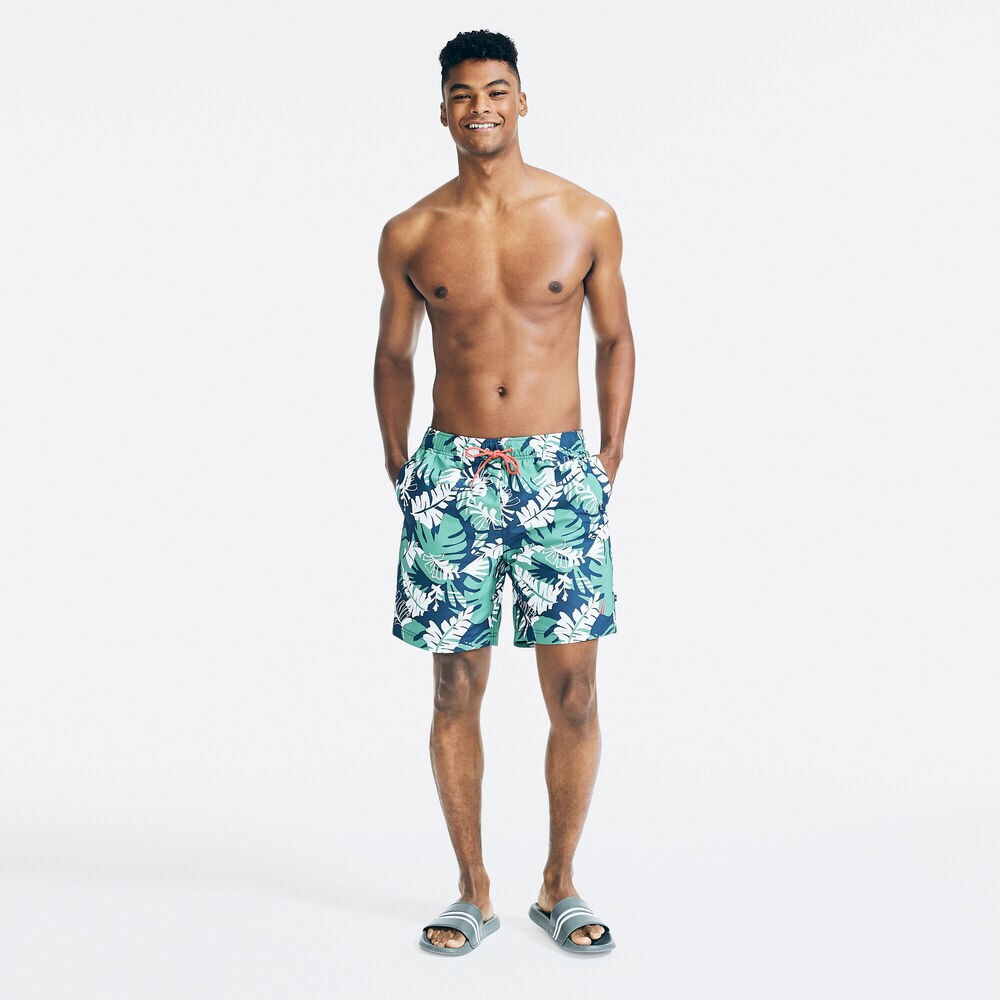 8" BIG & TALL PRINTED QUICK-DRY SWIM,Estate Blue,large