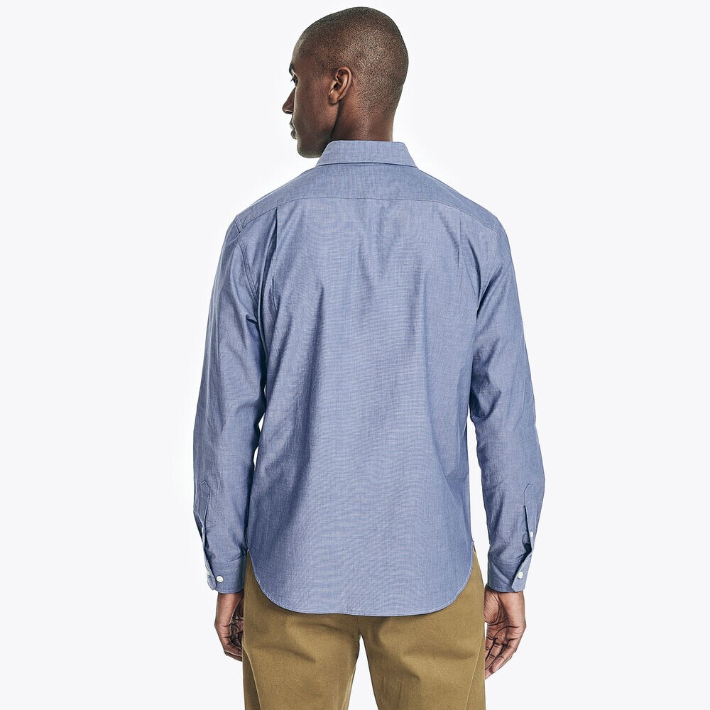 Soft Wash Long Sleeve Classic Fit Shirt,Riviera Blue,large