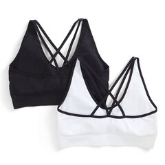 STRIPE LOGO BRA, 2-PACK,Antique White Wash,large
