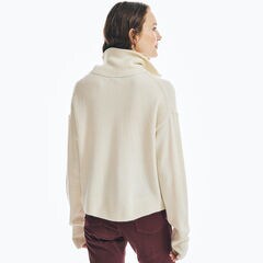 QUARTER-ZIP SWEATER,Marshmallow,large