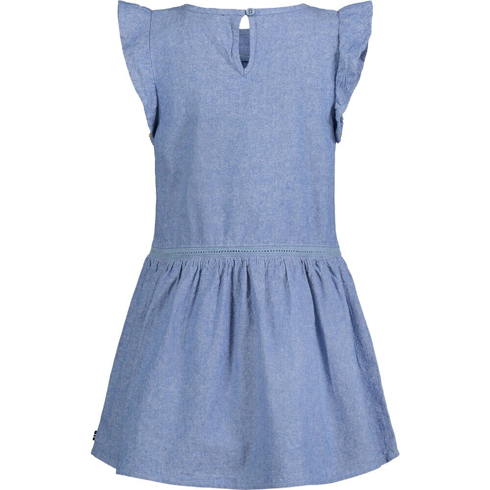TODDLER GIRLS' FLUTTER-SLEEVE CHAMBRAY DRESS (2T-4T),Light Tide Water Wash,large